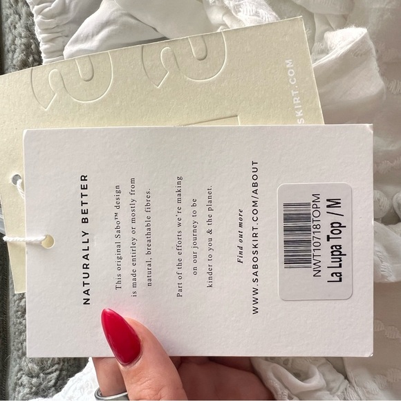 SABO NWT White Eyelet Puff Sleeve Top - Picture 11 of 14